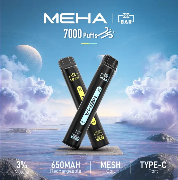 MEHA XBAR 魅嗨小黑條 7000｜勾勒立體霧化質感｜高容錯氣流穩定機制