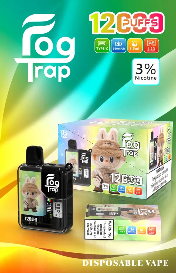 【買10贈1】Fog Trap 12000口 LABUBU 聯名 ｜ 強化壓力調節穩定性打造細緻出霧體驗 ｜ 趣味外觀設計結合高效能導油系統