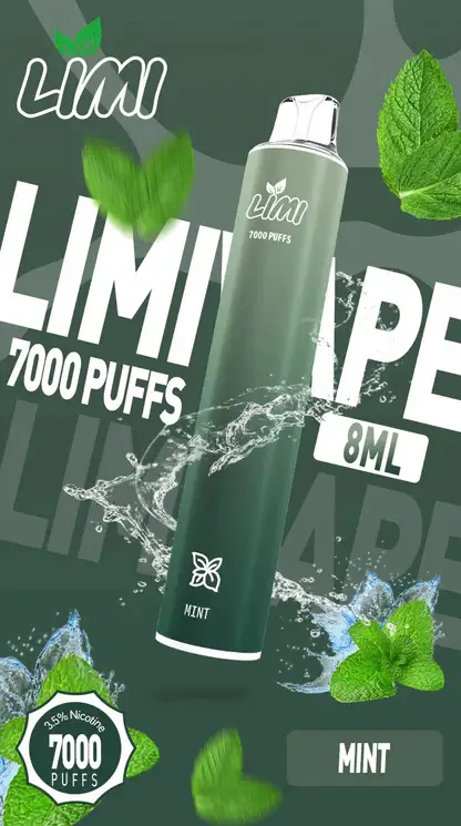 LIMI 7000 拋棄式電子煙｜釋放豐富細膩擊喉感｜專利導流結構穩定輸出