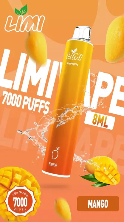 LIMI 7000 拋棄式電子煙｜釋放豐富細膩擊喉感｜專利導流結構穩定輸出