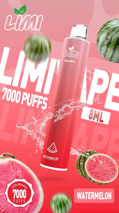 LIMI 7000 拋棄式電子煙｜釋放豐富細膩擊喉感｜專利導流結構穩定輸出