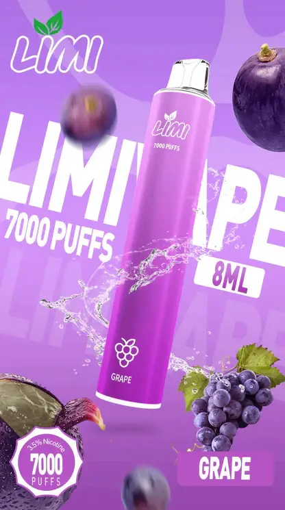 LIMI 7000 拋棄式電子煙｜釋放豐富細膩擊喉感｜專利導流結構穩定輸出