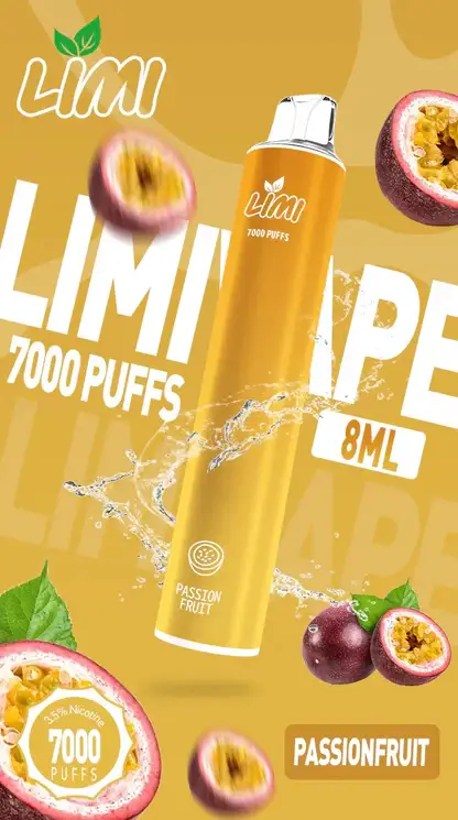 LIMI 7000 拋棄式電子煙｜釋放豐富細膩擊喉感｜專利導流結構穩定輸出