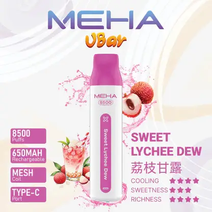 MEHA VBar 魅嗨小白條8500｜體現溫潤擊喉體驗｜高導熱網芯霧化技術