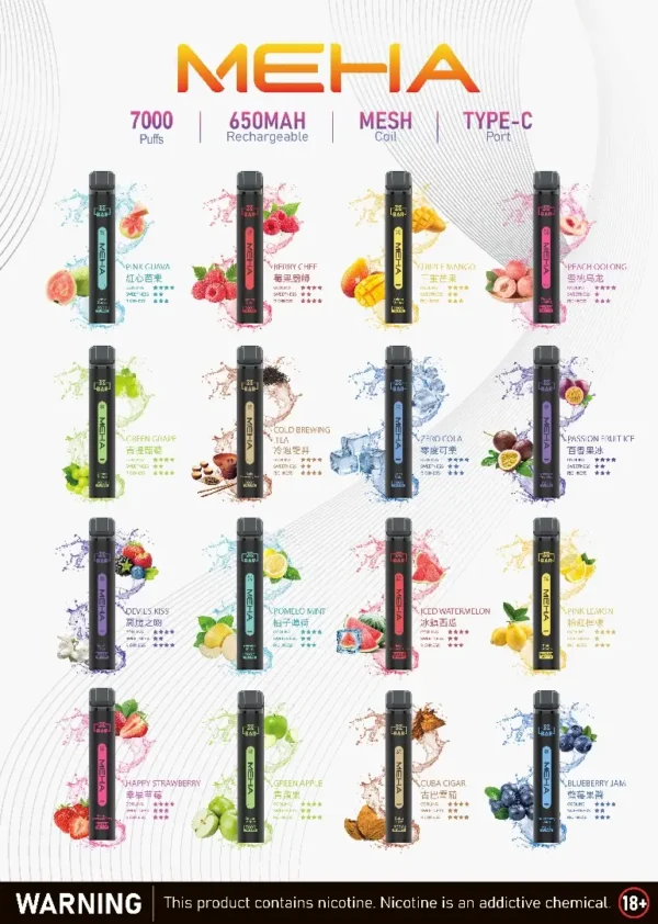MEHA XBAR 魅嗨小黑條 7000｜勾勒立體霧化質感｜高容錯氣流穩定機制